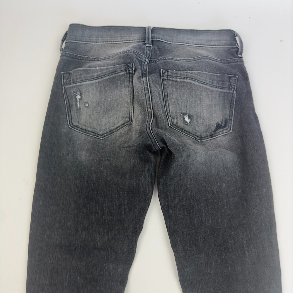 Express Jeans‎ Mia Mid Rise Legging Skinny Gray Distressed Stretch Size 0R - Picture 10 of 12